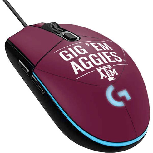 Texas A&M University Gig Em Aggies G203 Prodigy RGB Wired Gaming Mouse Skin